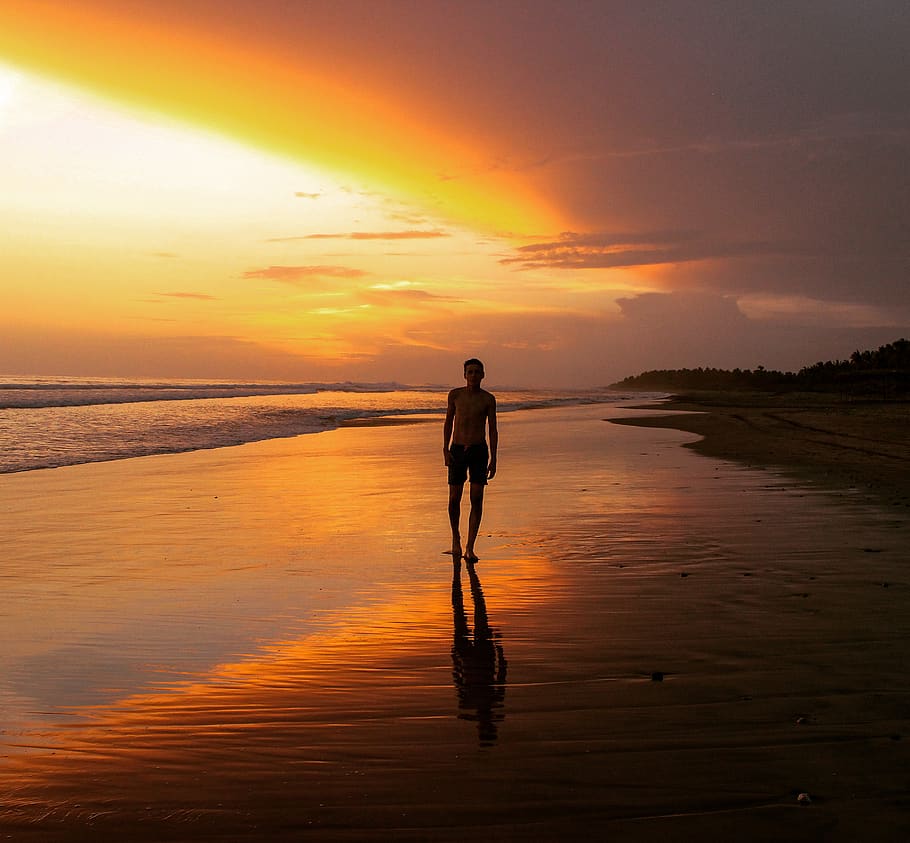 mexico, sunset, water, sky, one person, sea, beauty in nature HD wallpaper