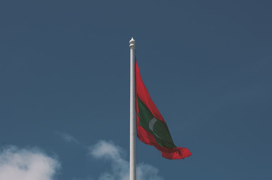 maldives, malé, country, minimal, travel, paradise, sky, flag, HD wallpaper