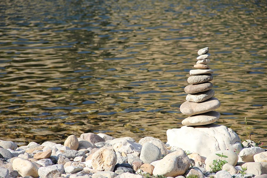 stone, pile, pebble, stack, balance, heap, shape, stability HD wallpaper