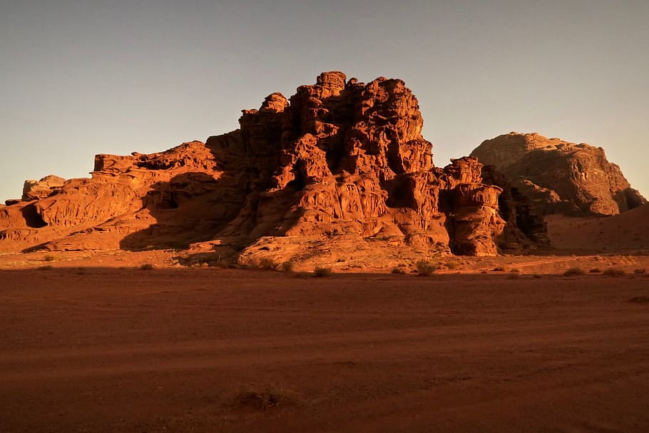 jordan, wadi rum camping, mountain, rocks, stones, red, desert
