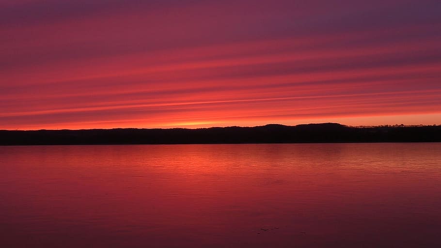 sunset, dawn, dusk, evening, waters, frost, beauty in nature HD wallpaper