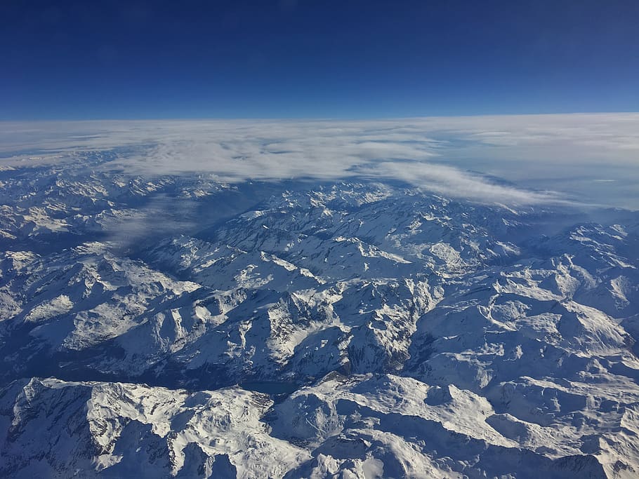 alps, clouds, snow, mountains, scenics - nature, tranquil scene HD wallpaper