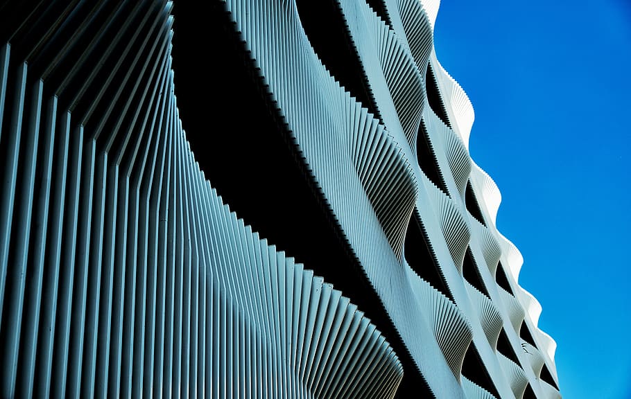concrete building, architecture, built structure, pattern, low angle view HD wallpaper