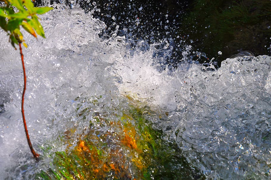water, waterfall, nature, cascade, bach, atmospheric, waters HD wallpaper
