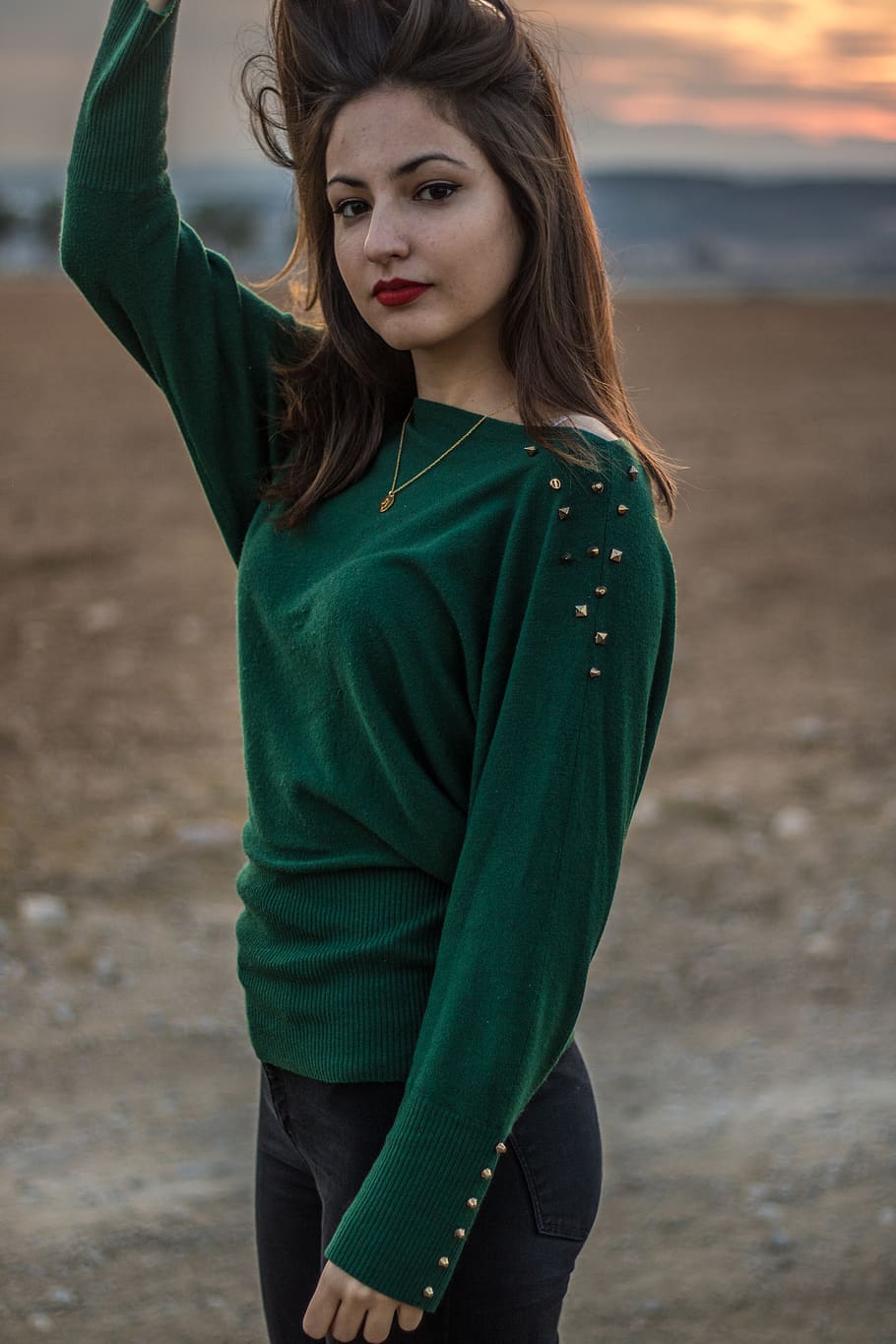 fire, beauty, green, model, one person, young women, young adult HD wallpaper