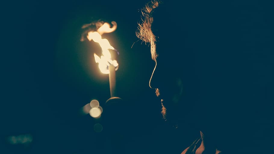 people, man, dark, night, fire, sad, alone, solo, illuminated HD wallpaper