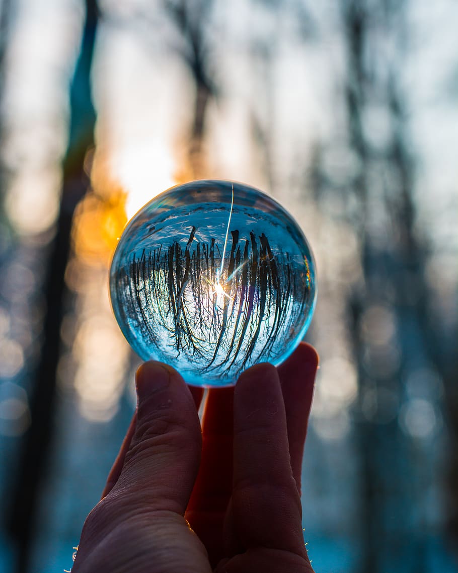 Photo of Person Holding Crystal Ball, 4k wallpaper, blur, close-up