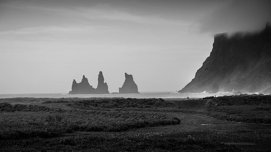iceland, vík, mountain, dramatic, sky, beauty in nature, scenics - nature HD wallpaper