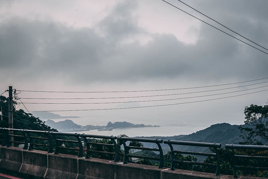 taiwan, jioufen, mountain, cliff, road, sea, taipei, nature, HD wallpaper
