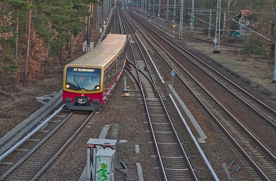 transport, s bahn, train, rails, gleise, track, railroad track HD wallpaper