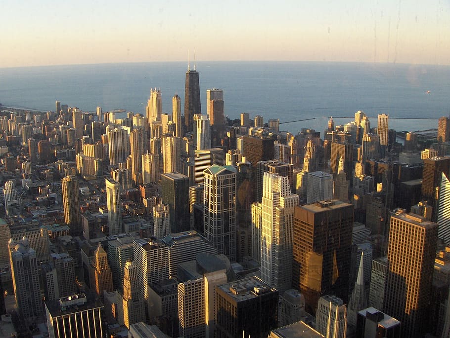 city, chicago, construction, building, heights, architecture HD wallpaper