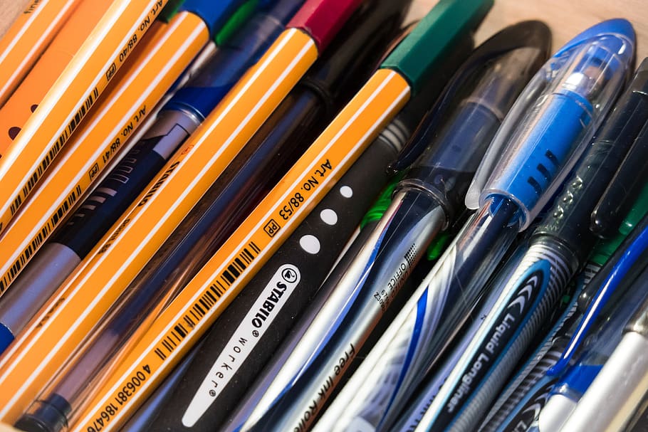 pens, write, draw, paint, desk, work, office, workplace, diversity HD wallpaper