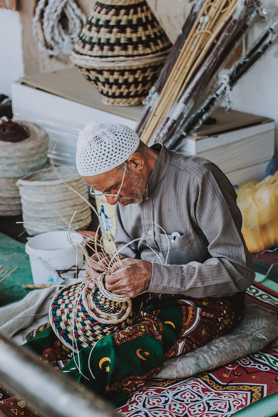 handwork, jute, basket, weaving, weave, wicker, texture, pattern HD wallpaper