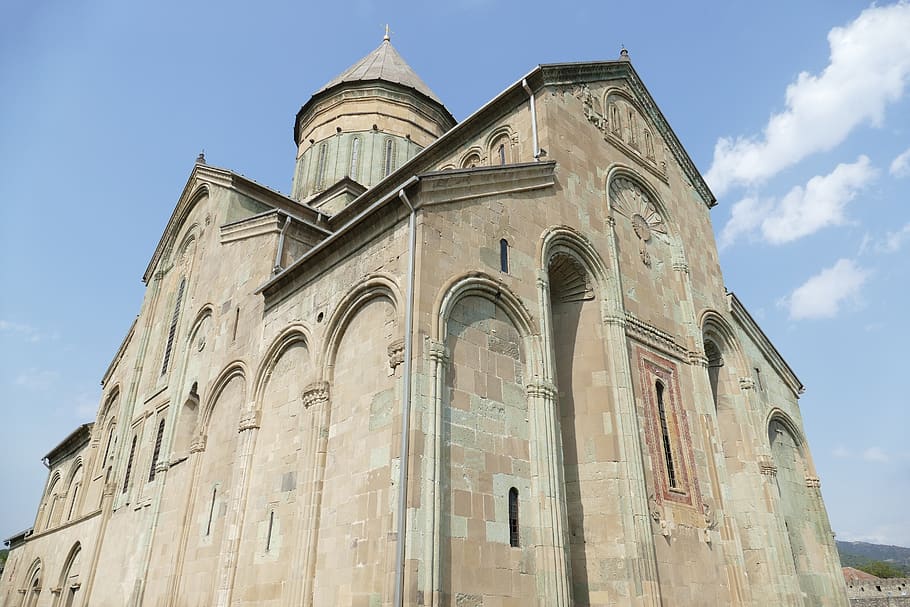 georgia, mtskheta, church, cathedral, tower, wall, historically HD wallpaper