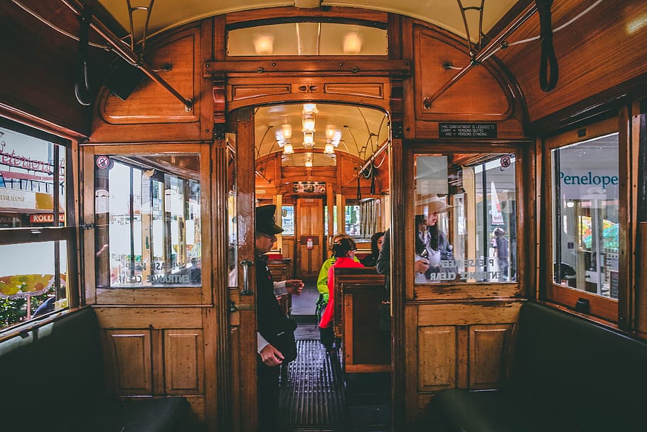 People Ride Train, cap, daylight, design, door, hat, interior HD wallpaper