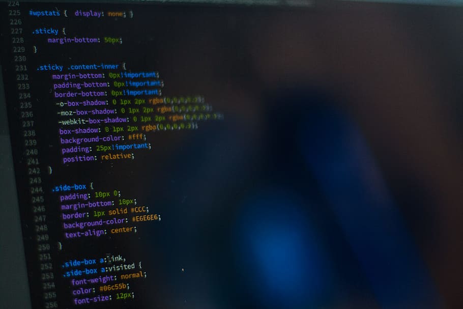 Purple and Green Computer Screen Type, code, coding, css, data HD wallpaper