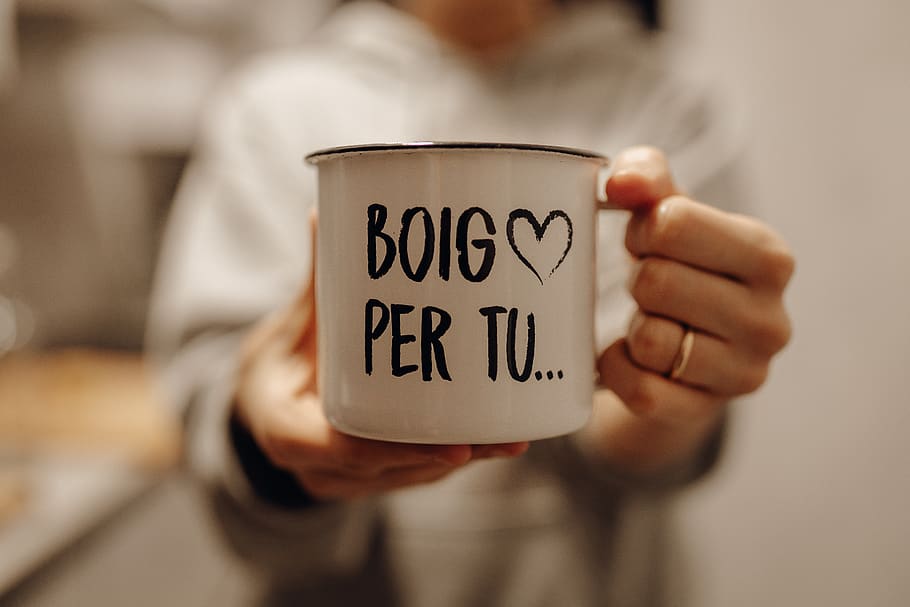 Close-Up Photo of Woman Holding Mug, 4k wallpaper, blur, container HD wallpaper