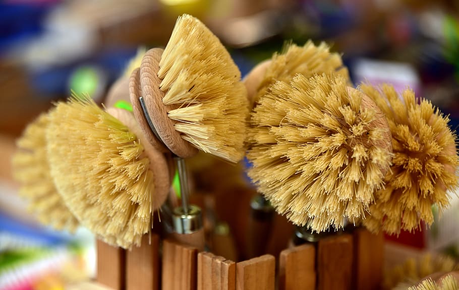 brushes, bristles, cleaning, the brushes, market, sale, close up HD wallpaper