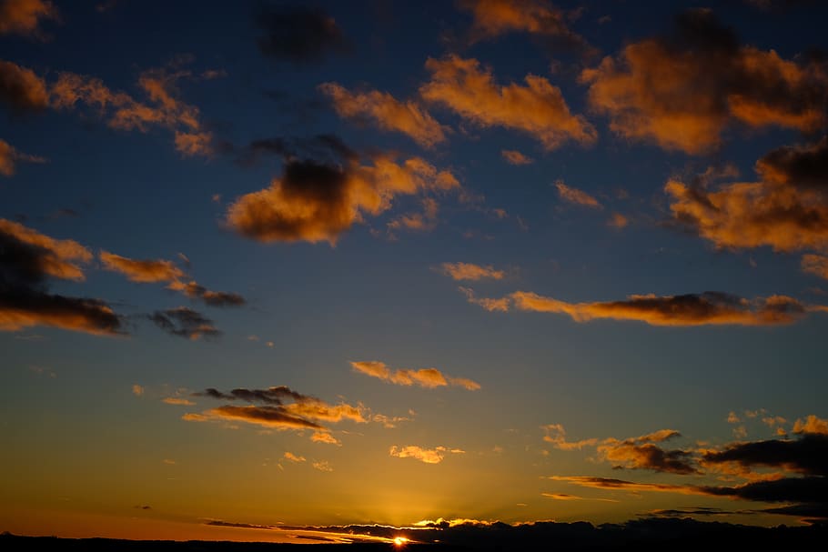 sunset, sky, clouds, afterglow, sunrise, morgenrot, cloud - sky HD wallpaper