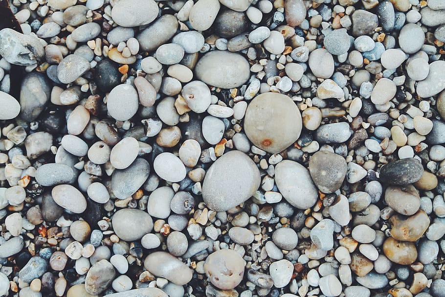 white and brown pebbles, stone - object, rock, solid, full frame HD wallpaper