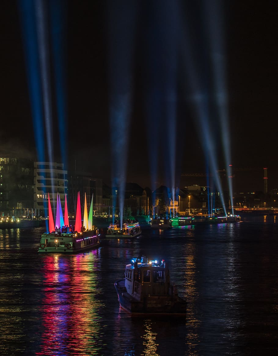 lichtspiel, event, berlin, laser, illumination, colorful, lights HD wallpaper
