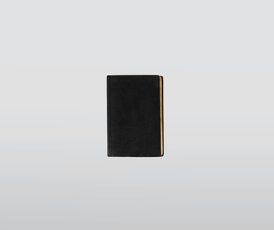 closed black book, copy space, studio shot, white background HD wallpaper