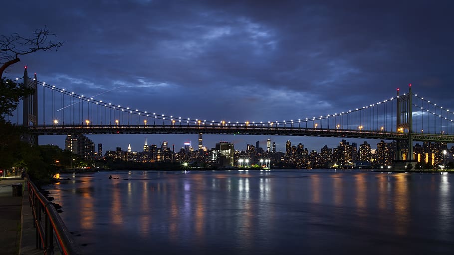 bridge, cityscape, long esposure, river, citylife, nightphotography, HD wallpaper