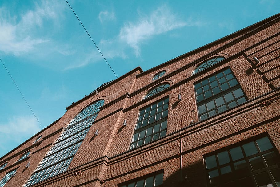 Low Angle Photography of Building, architecture, blue sky, bricks HD wallpaper