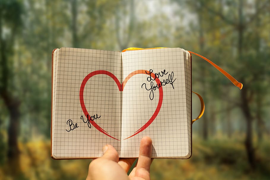 HD wallpaper: self love, heart, diary, hand, keep, forest, self ...
