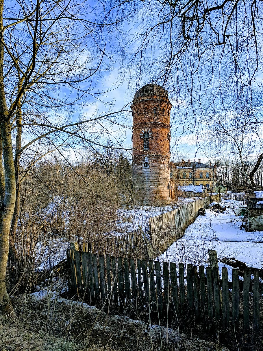 tower, winter, snow, architecture, travel, tourism, nature HD wallpaper