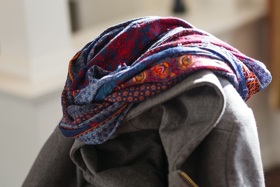 colors, scarf, winter, clothing, focus on foreground, close-up HD wallpaper
