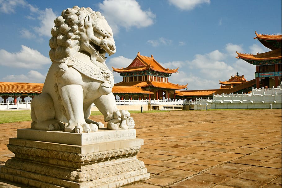 temple, monastery, construction, buddhism, architecture, sculpture HD wallpaper