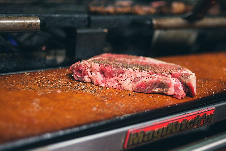 pepper, salt, grill, restaurant, meat, steak, food and drink HD wallpaper