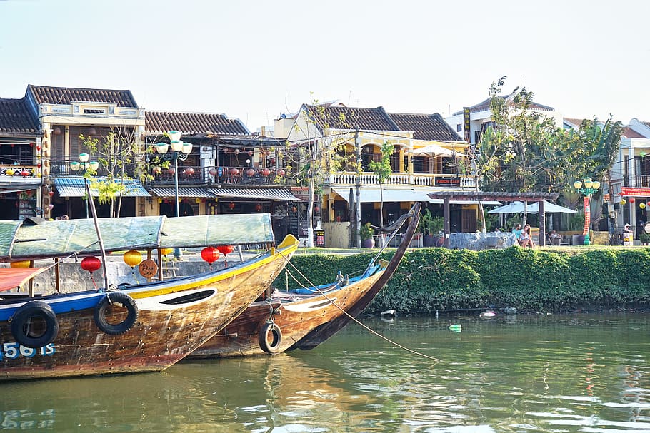 vietnam, hội an, ancient, boats, vietnamese, old town, hoi an