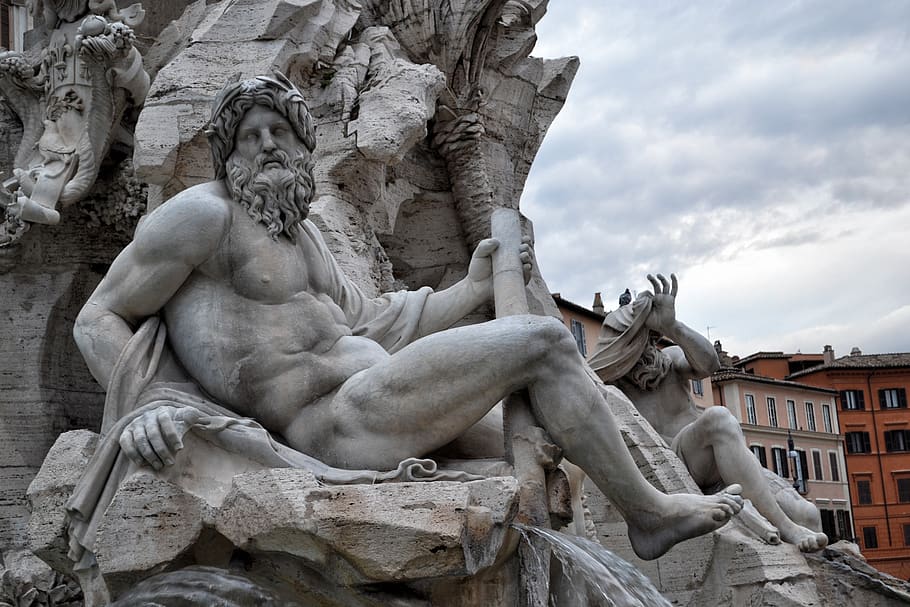 italy, rome, sculpture, statue, art and craft, representation HD wallpaper