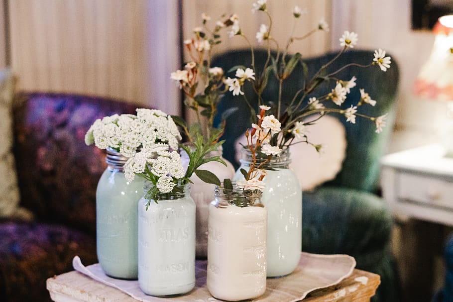 white and green ceramic vase, flower, flowering plant, indoors, HD wallpaper