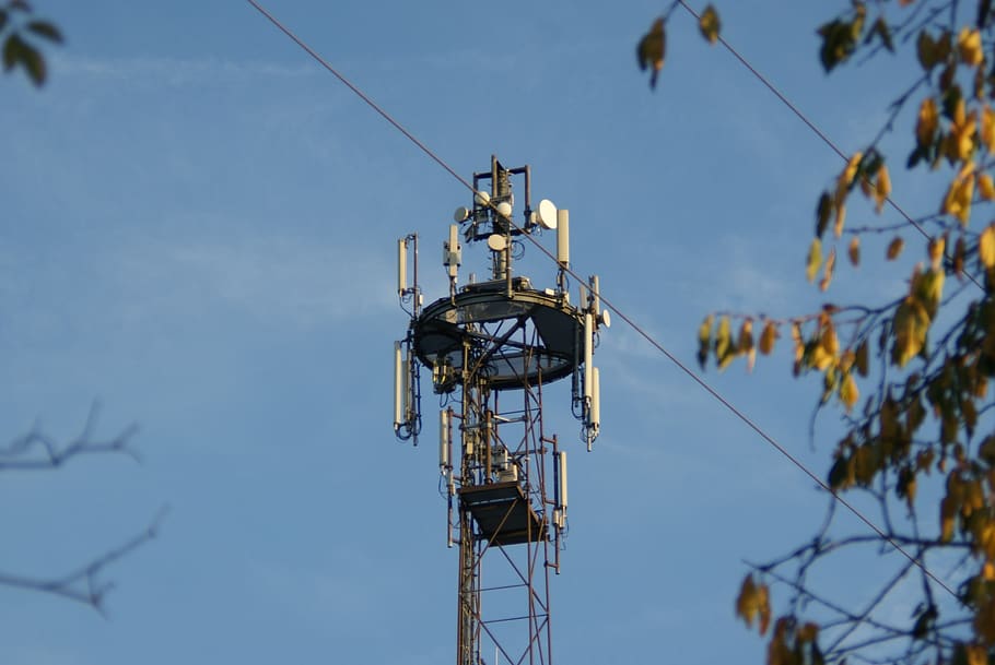 mobile, radio mast, transmission tower, telecommunications, HD wallpaper