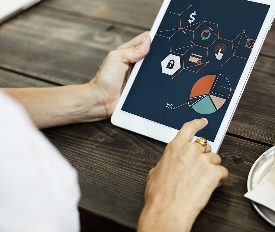Person Using White Tablet, digital device, hands, interaction HD wallpaper