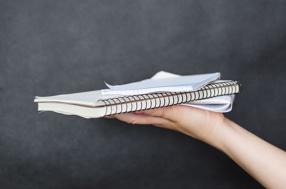 Person Holding Notebook, blank, book bindings, communication HD wallpaper