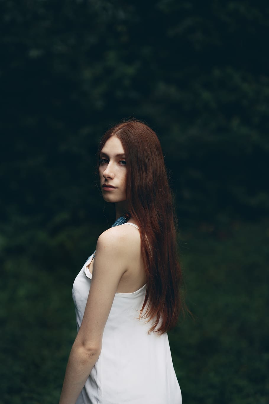 Woman Wearing White Tank Top, attractive, beautiful, beautiful woman