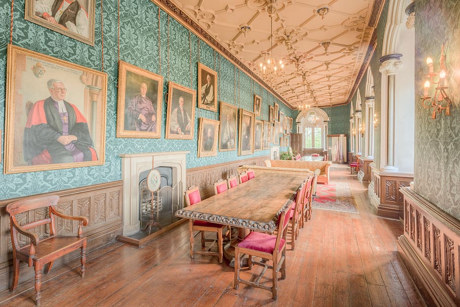 long gallery, corridor, corridors, passage, passages, paintings HD wallpaper