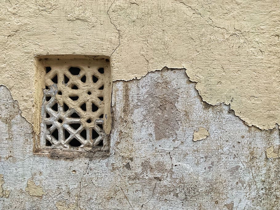 concrete window frame, wall, india, pushkar, sharma travel agency HD wallpaper