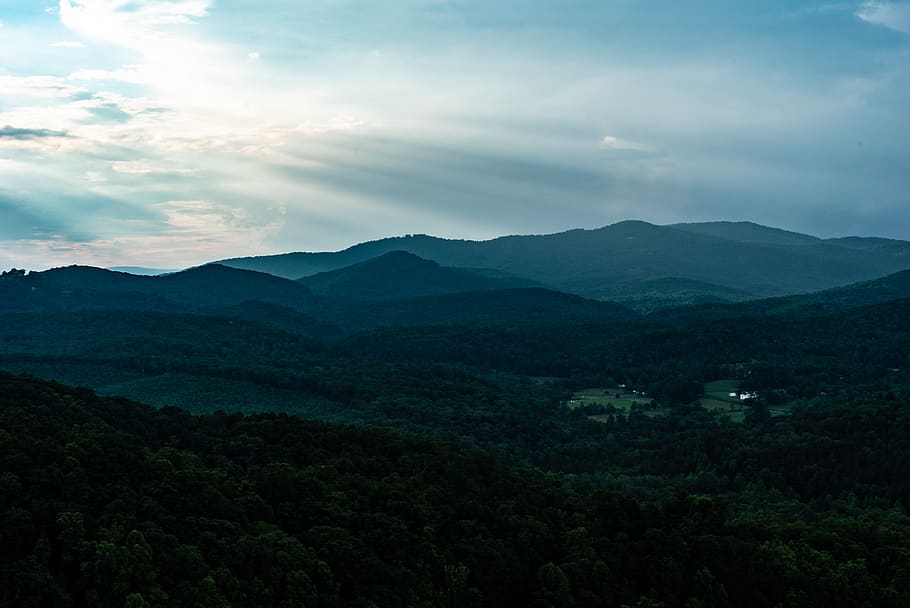 HD wallpaper: united states, blue ridge mountains, landscape, light ...