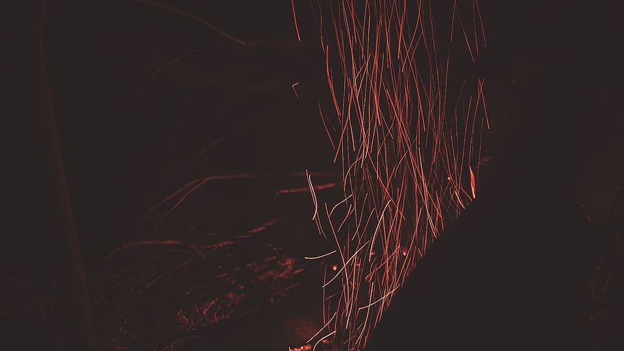 steel wool photography at night, motion, orange, low exposure HD wallpaper