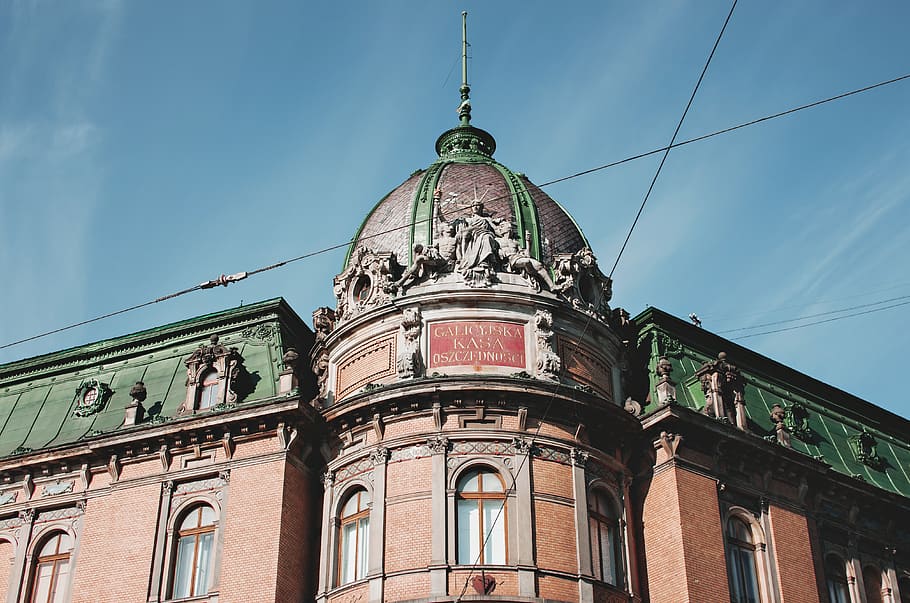 architecture, building, dome, ukraine, lviv, human, person HD wallpaper