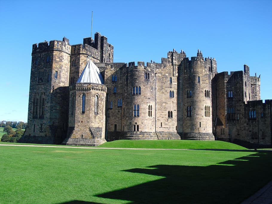 Person Showing Castle, alnwick castle, architecture, england