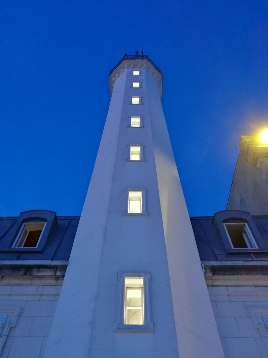 france, la rochelle, phare quai valin, lighthouse, summer, evening, HD wallpaper