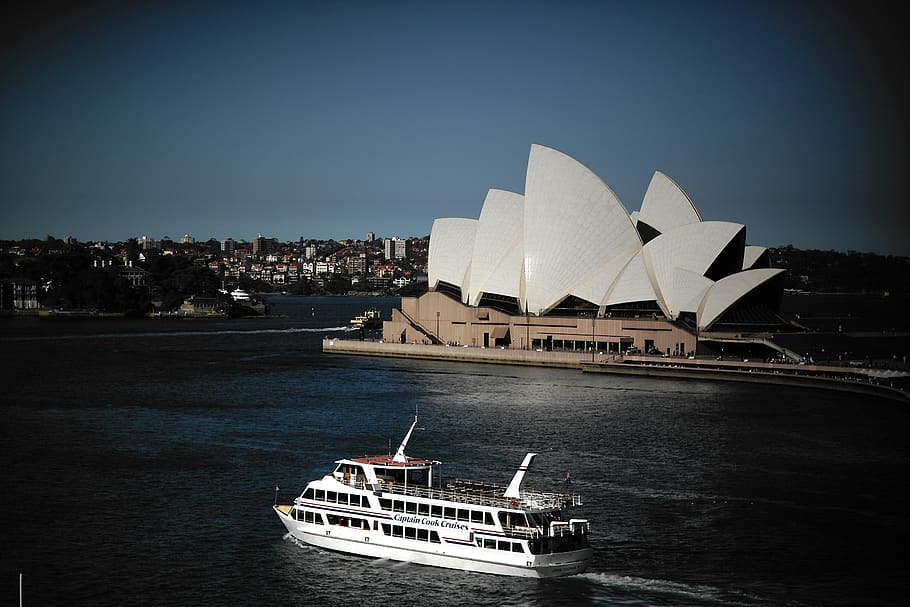 sydney, opera house, pleasure boat, australia, travel, times, HD wallpaper