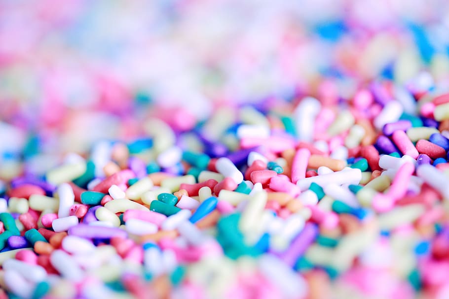 candy lot, selective focus, multi colored, large group of objects HD wallpaper