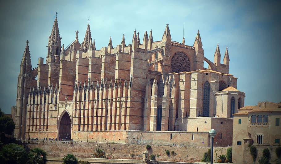 spain, palma, cathedral, architecture, built structure, building exterior HD wallpaper